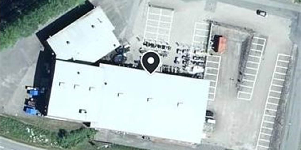 En google maps bild på logistikslokal uppifrån